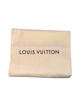 Louis Vuitton Cream Drawstring Dust Bag with Navy Logo 15 x 9